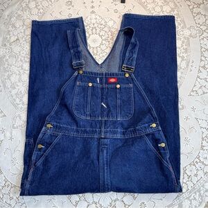 Dickies Men’s Blue Denim workwear Overalls 40x32 Carpenter